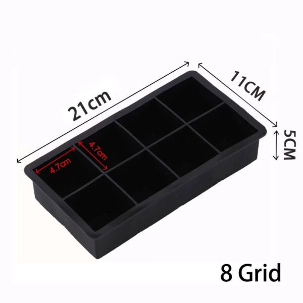4/6/8/15 Mřížka Velká nádoba na led Forma Velká potravinářská silikonová forma na kostky ledu Čtvercová forma Forma na bar pro kutily Hospoda Víno Model na výrobu ledových bloků - Image 9
