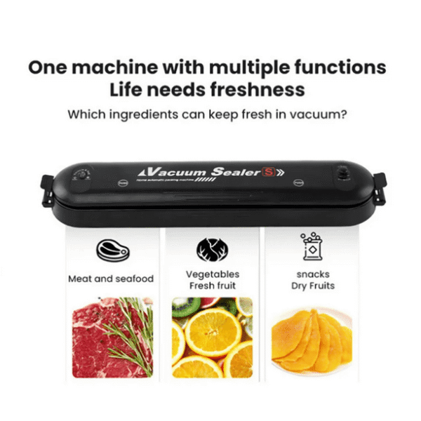 KDMLR Automatic Mini Food Vacuum Sealer Machine with 10 Vacuum Sealer Bags Electric Air Sealing Preserver System for Food Saver and Preservation of Home & Commercial(Black) - Image 6