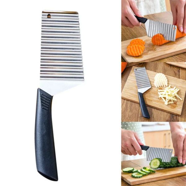WaveMaster™ Stainless Steel Crinkle Cutter – Wavy Slice Knife for Fries & Garnishes - Image 4