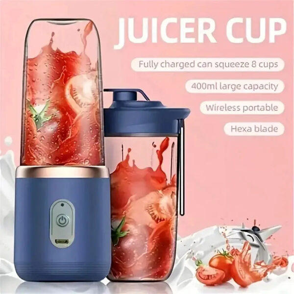 Portable Blender Bottle Electric 6 Blades Multifunction Juice Blender Fresh Juice Smoothie Blender Ice CrushCup Food Processor - Image 4
