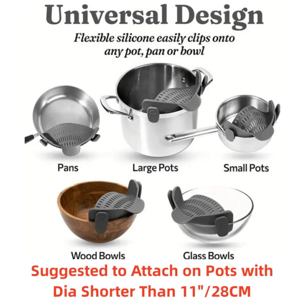 ClipFlow™ Adjustable Pot Strainer – Universal Cookware Drainer - Image 6