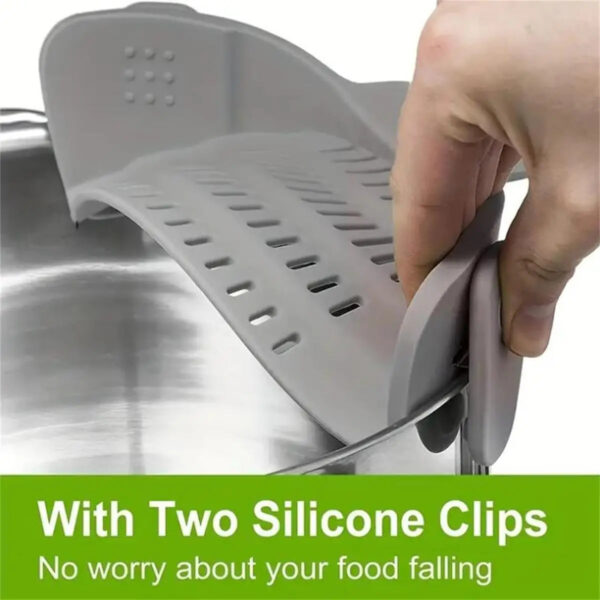 ClipFlow™ Adjustable Pot Strainer – Universal Cookware Drainer - Image 5