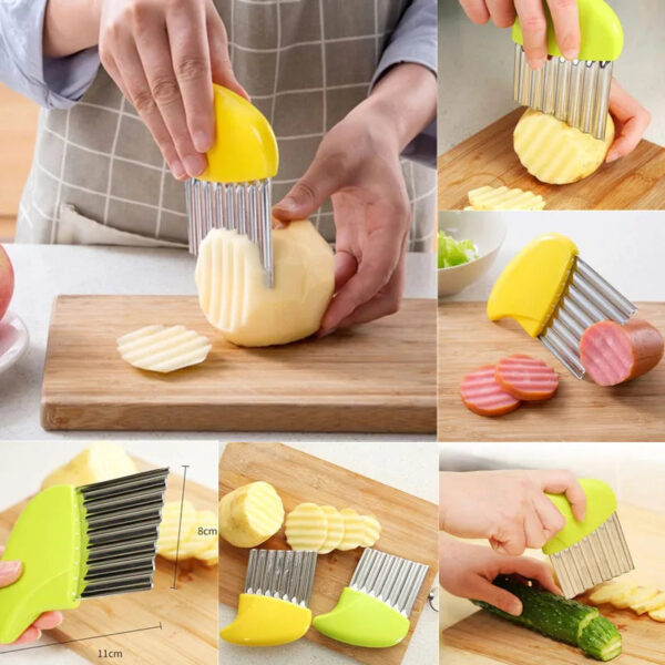 WaveMaster™ Stainless Steel Crinkle Cutter – Wavy Slice Knife for Fries & Garnishes - Image 6
