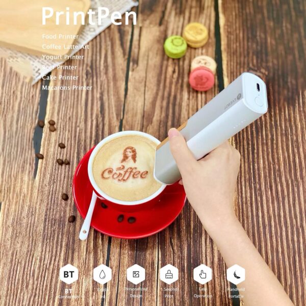 EVEBOT printpen Handheld Food Printer Portable Mini Coffee Latte Art Inkjet for DIY Patterns Design BT Wireless for Restaurants - Image 2