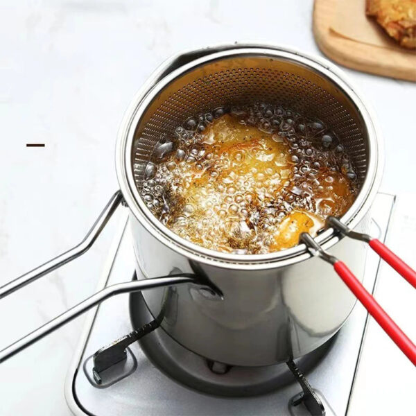 Deep Fryer 304 Stainless Steel Fryer with Frying Basket - Image 3