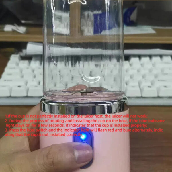 Portable Blender Bottle Electric 6 Blades Multifunction Juice Blender Fresh Juice Smoothie Blender Ice CrushCup Food Processor - Image 6