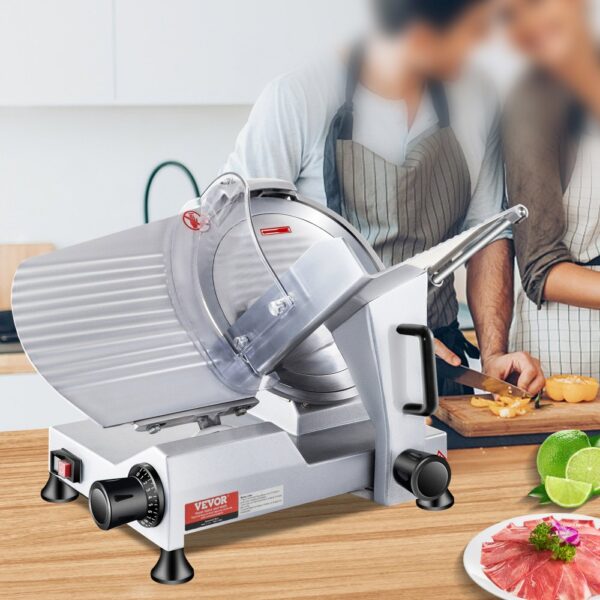 ODDTOOLS 240W Commercial Meat Slicer, Electric Deli Food Slicer, 10" Carbon Steel Blade Electric Food Slicer, 350-400RPM Meat Slicer, 0 - 0.47 inch Thickness Adjustable for Commercial and Home Use - Image 8