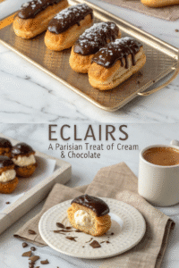 Classic French Chocolate éclairs made with light