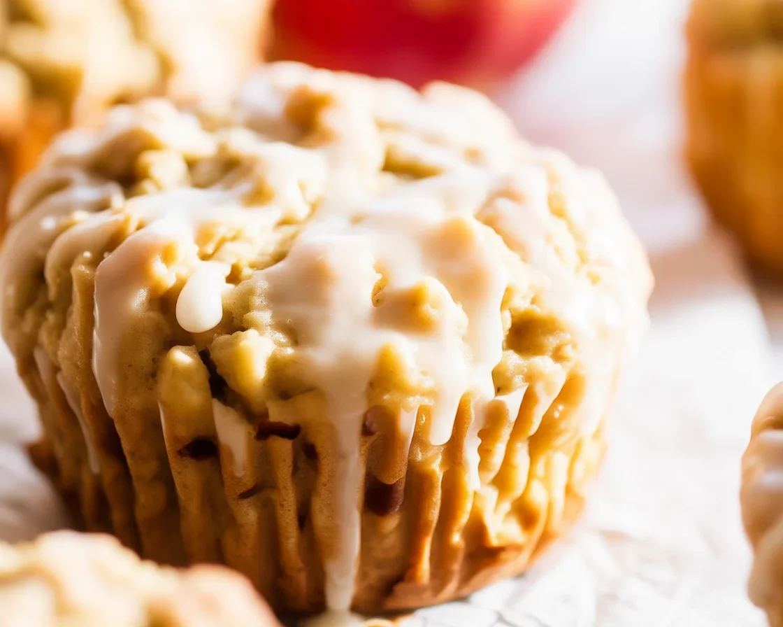 Deliciously Soft Apple Cinnamon Greek Yogurt Muffins with apples and spices.