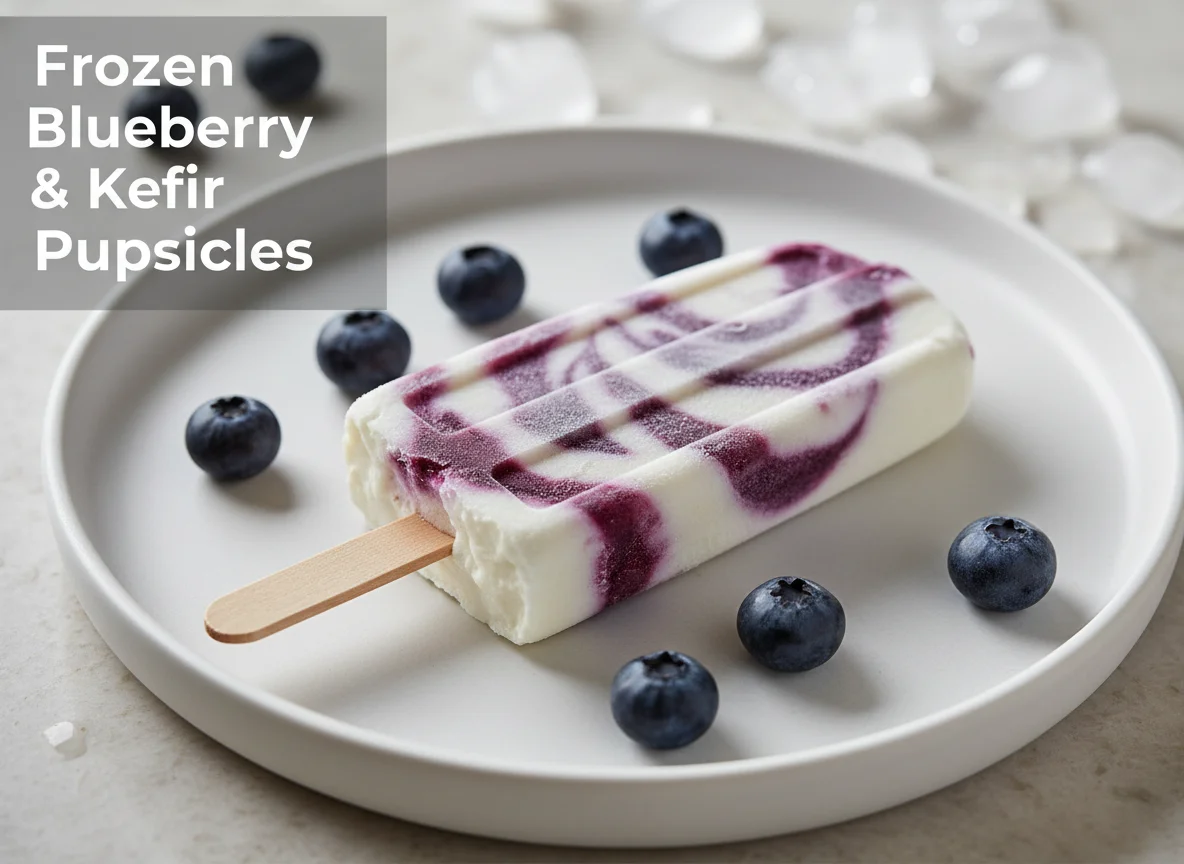 Frozen Blueberry & Kefir Pupsicles