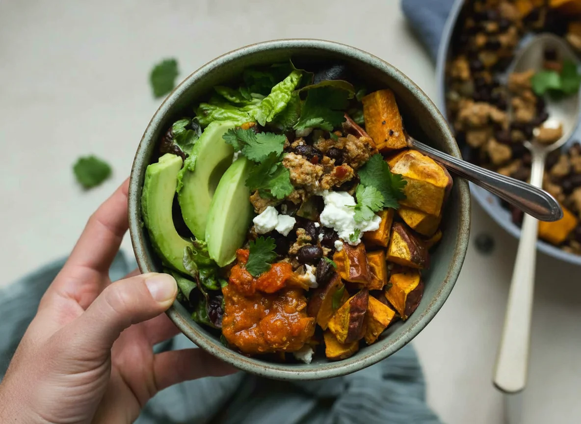 Ground Chicken Taco Sweet Potato Bowls