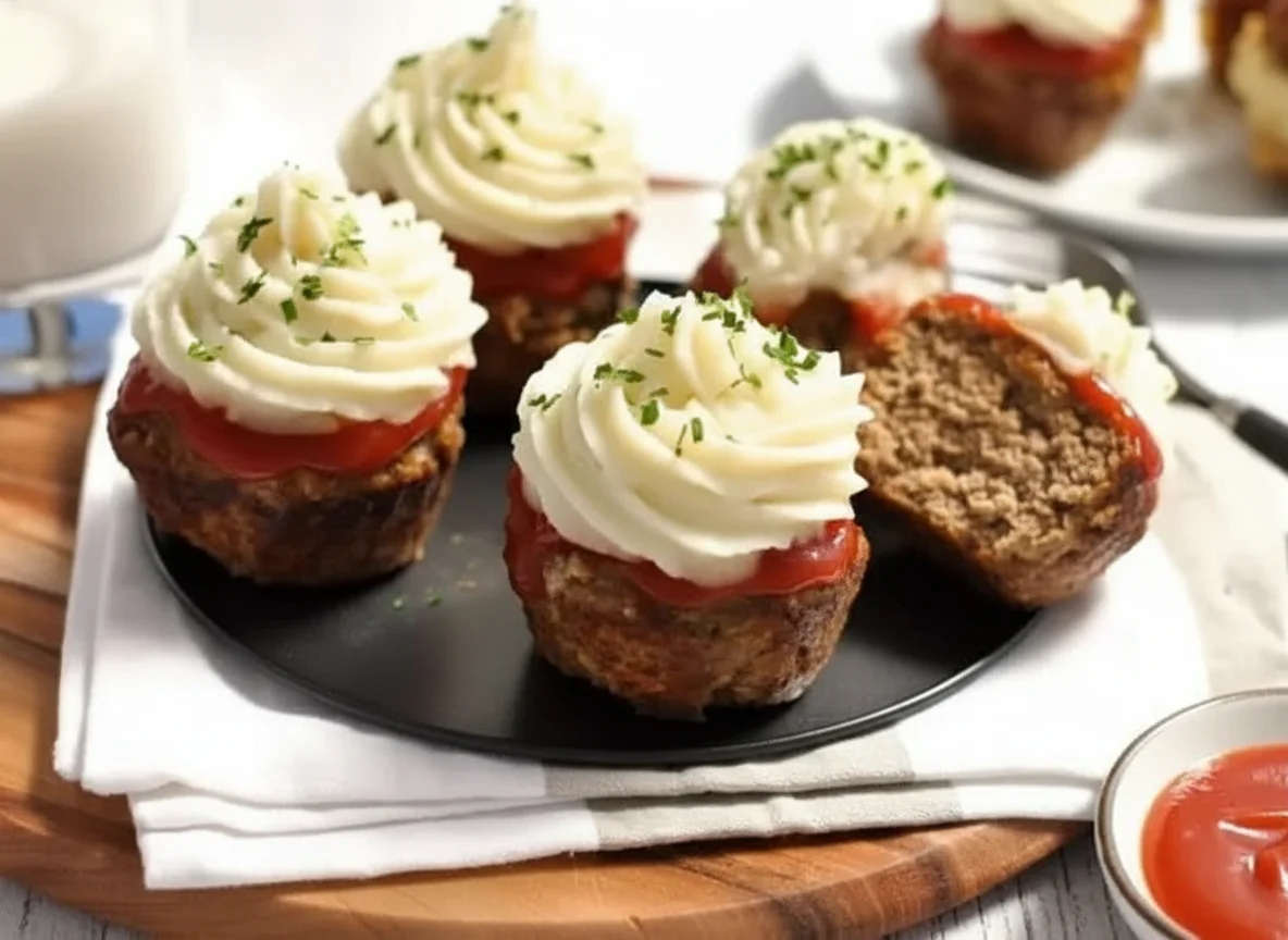 Meatloaf Cupcakes With Mashed Potato